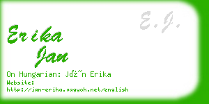 erika jan business card